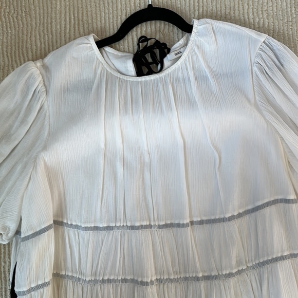 EUC Erdem Lilwen gathered crepon blouse US 12/UK 16 - Picture 4 of 11